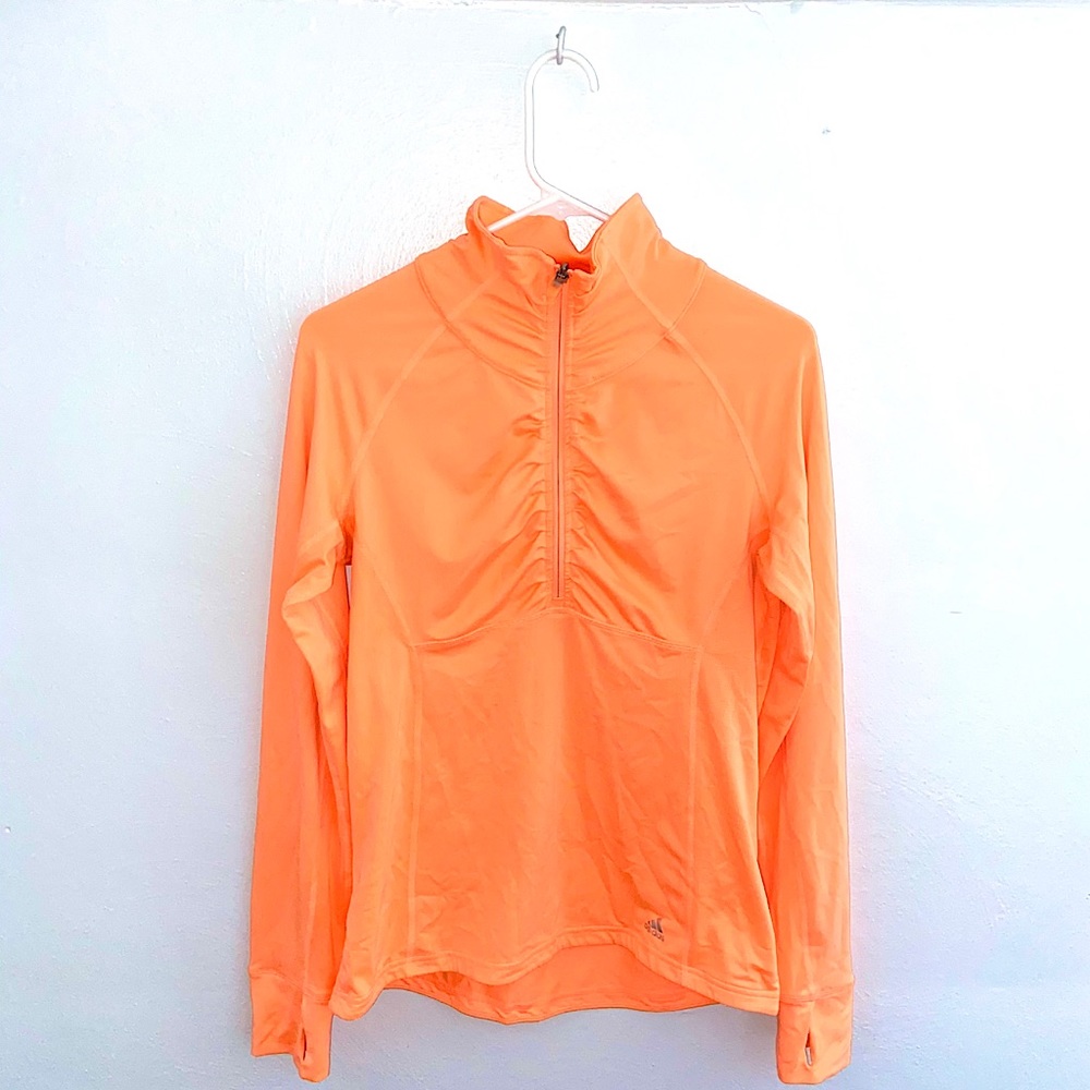 🌈Adidas Orange 1/2 Zip Pullover Fitness Top M